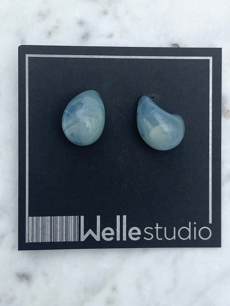 Color Lucite Drop Stud Earrings