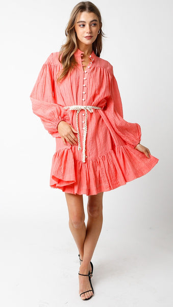 Long Sleeve Button Dress