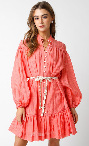 Long Sleeve Button Dress
