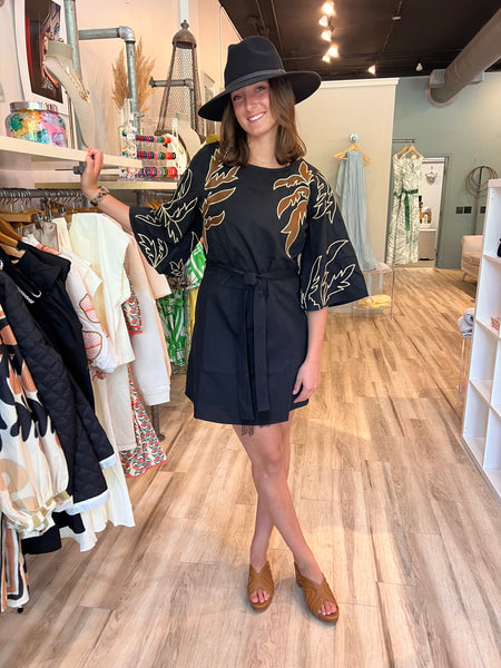 Fall Palm Bell Sleeve Dress