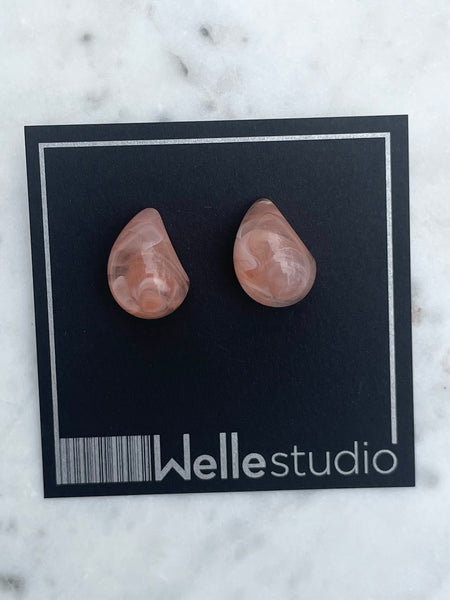 Color Lucite Drop Stud Earrings