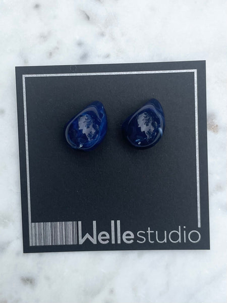 Color Lucite Drop Stud Earrings