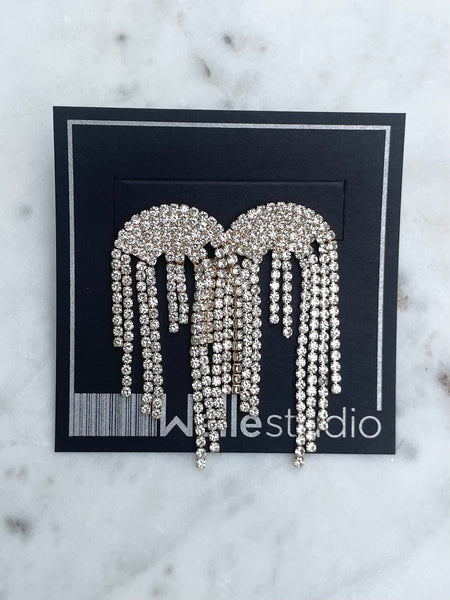 Fringed Arch Crystal Earrings