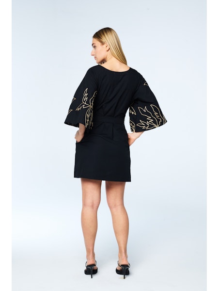 Fall Palm Bell Sleeve Dress