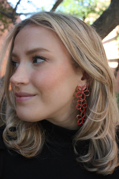 Pave Posey Drop Earrings
