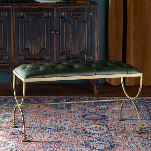 Herron House Leather Bench