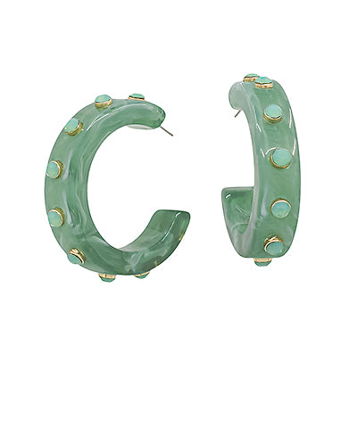 Stone Dotted Hoops