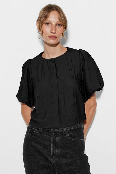 Puff Sleeve Button Blouse