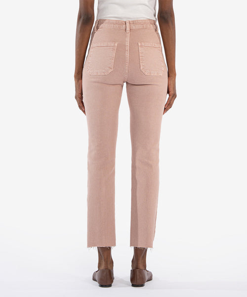 Reese High Rise Ankle Straight Leg - Rose