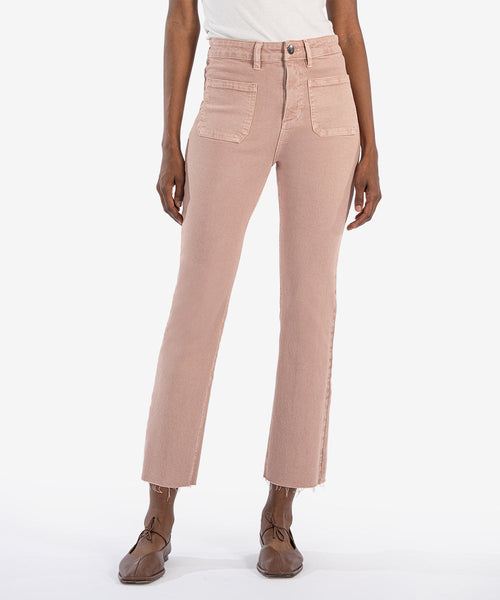 Reese High Rise Ankle Straight Leg - Rose