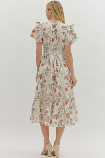 Floral Flutter Maxi Dress