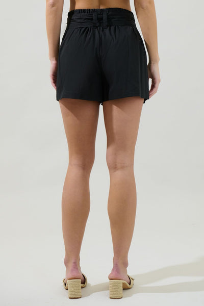 Sash Waist Shorts - Black