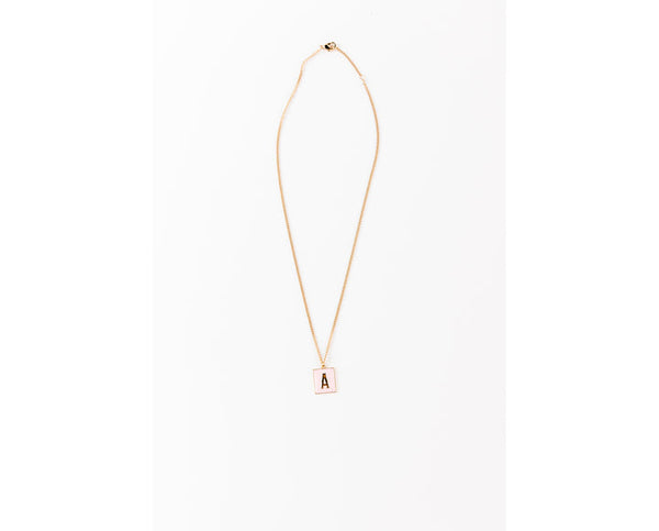 Enamel Initial Necklace