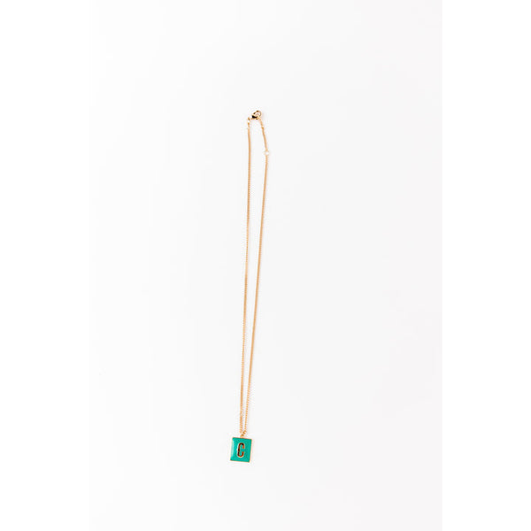 Enamel Initial Necklace