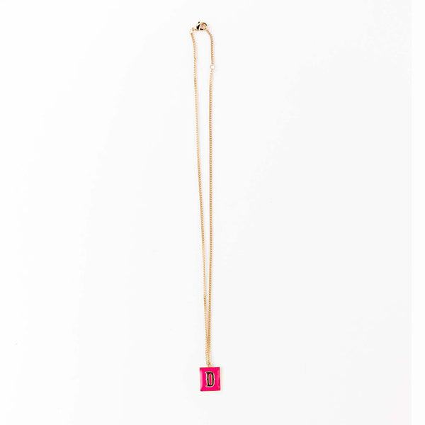 Enamel Initial Necklace