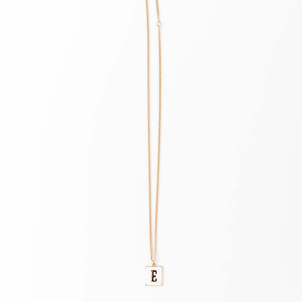 Enamel Initial Necklace