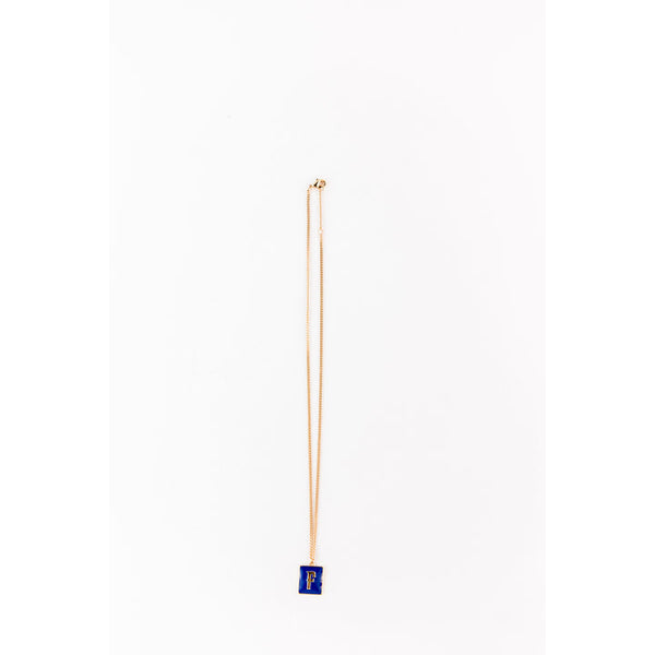 Enamel Initial Necklace