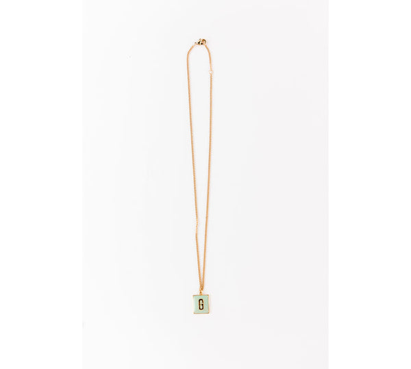 Enamel Initial Necklace