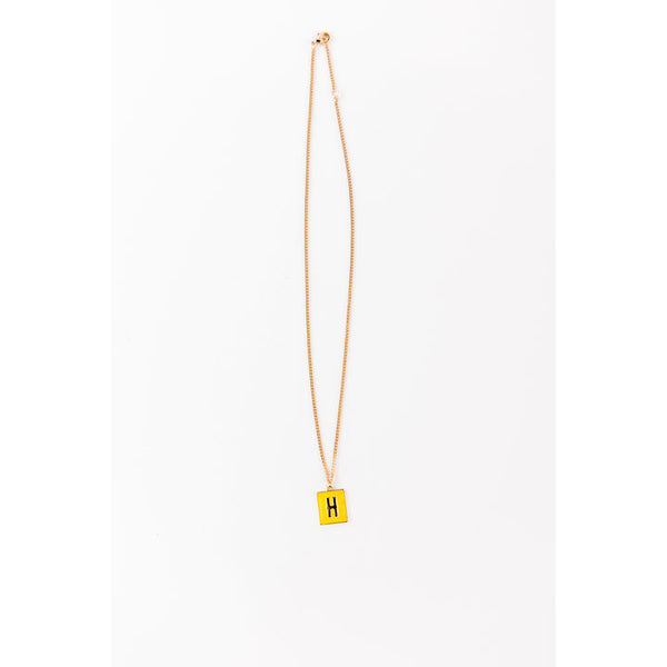 Enamel Initial Necklace