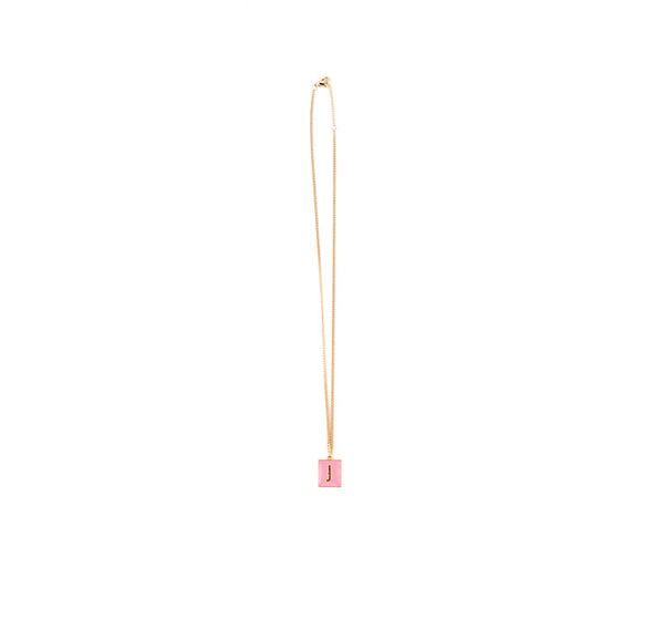 Enamel Initial Necklace