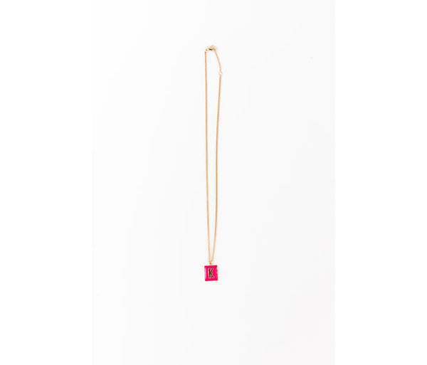Enamel Initial Necklace