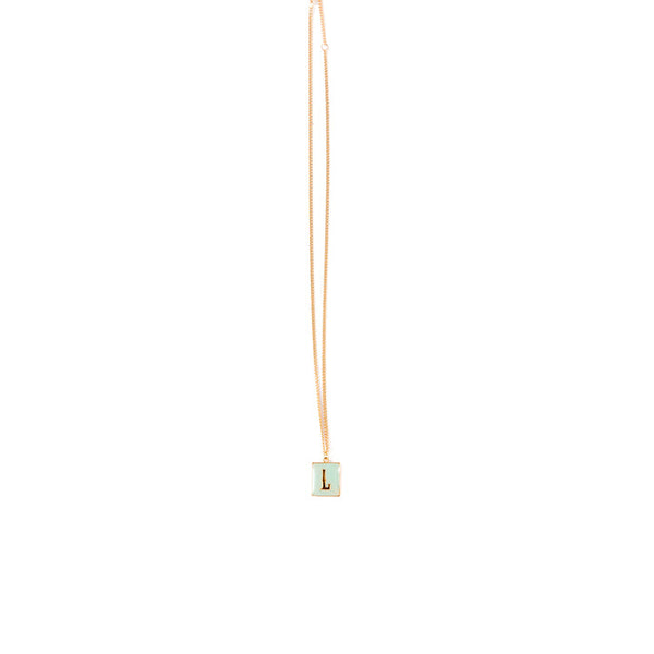 Enamel Initial Necklace