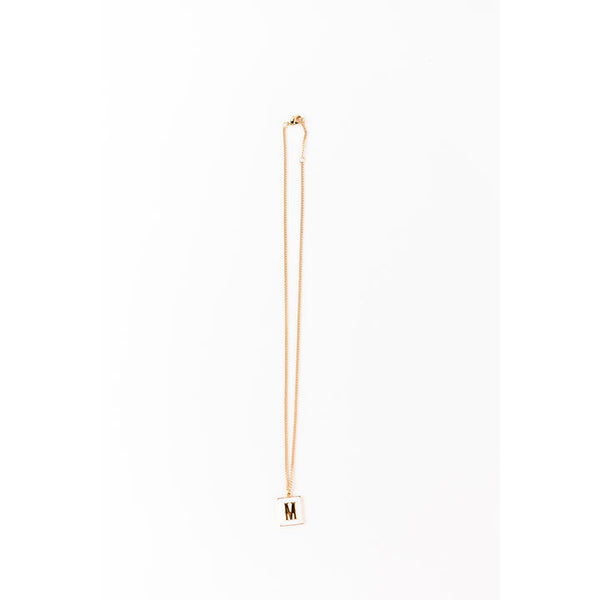 Enamel Initial Necklace