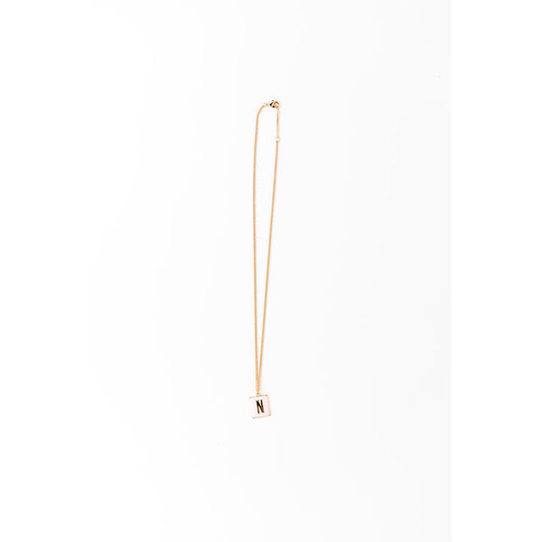 Enamel Initial Necklace