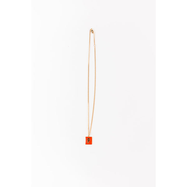 Enamel Initial Necklace