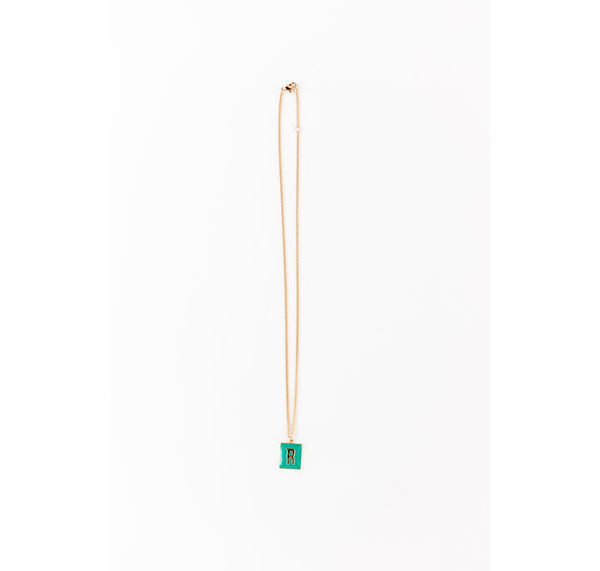 Enamel Initial Necklace