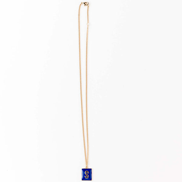 Enamel Initial Necklace