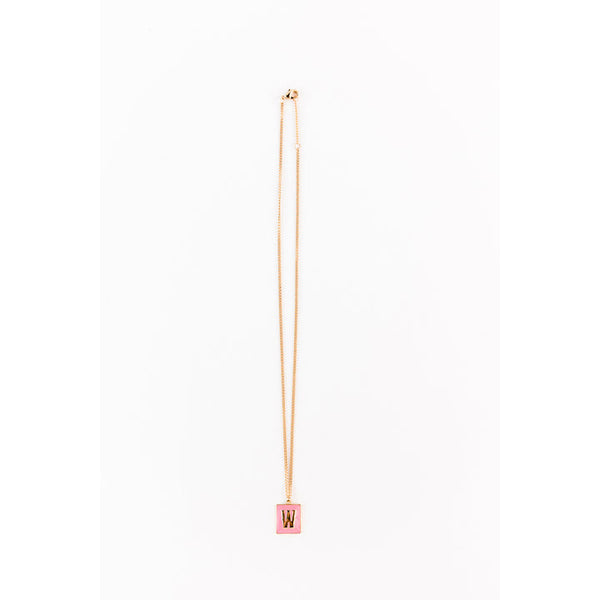 Enamel Initial Necklace