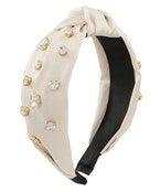 Knotted Jewel Satin Headband