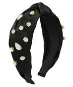 Knotted Jewel Satin Headband