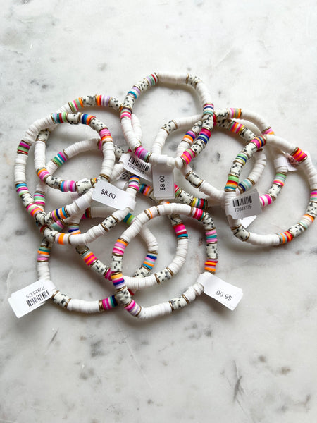 Speckled Rubber Bead Bracelet