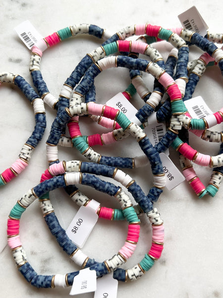 Speckled Rubber Bead Bracelet