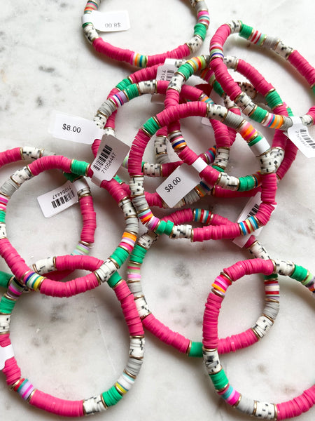 Speckled Rubber Bead Bracelet