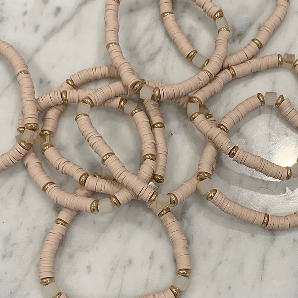 Rubber/Glass Bead Bracelet