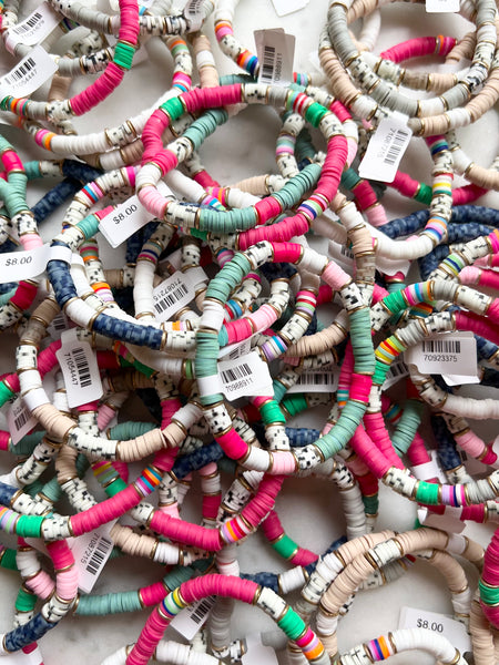 Speckled Rubber Bead Bracelet