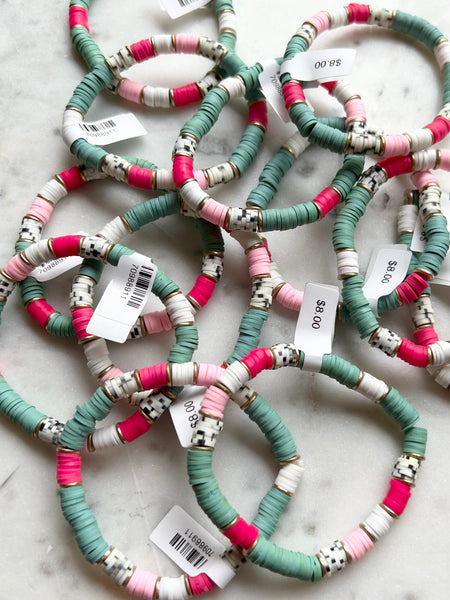 Speckled Rubber Bead Bracelet