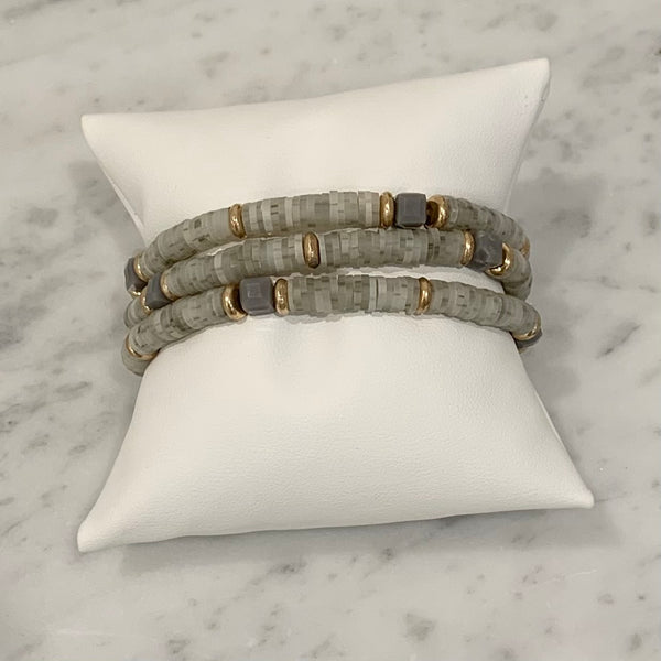 Rubber/Glass Bead Bracelet
