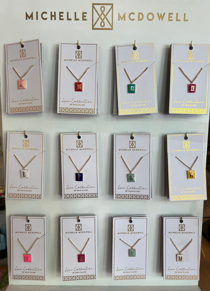Enamel Initial Necklace