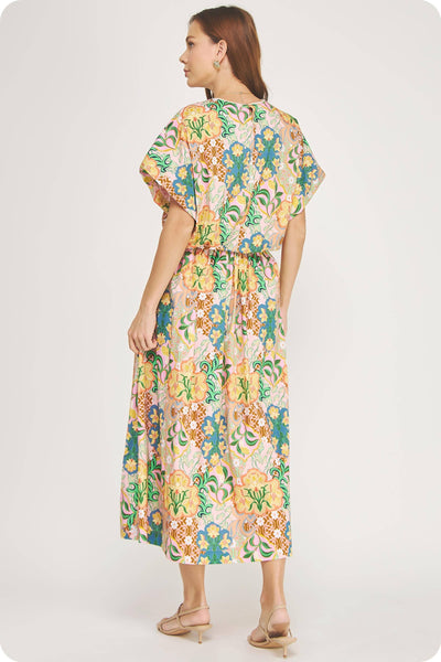 Garden Party Crochet Trim Midi Skirt