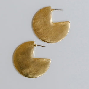 Brushed Gold Wedge Earrings