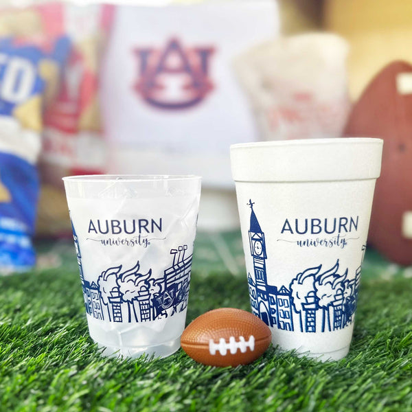 Foam Cup 10 Pack {Auburn University Skyline-Auburn Alabama}