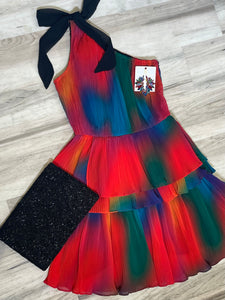 Ombre Pleat Mini Dress