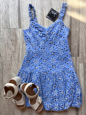 Bubble Hem Eyelet Dress