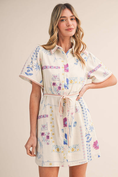 Floral Button Down Shirtdress