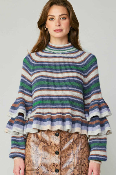 Stripe Ruffle Sweater