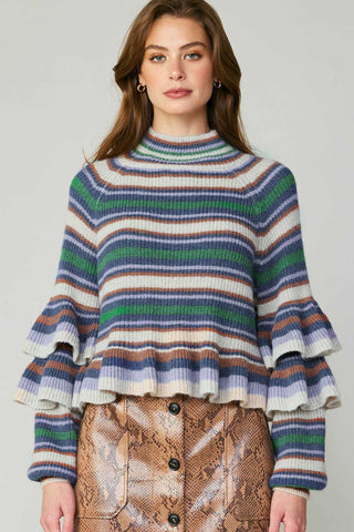 Stripe Ruffle Sweater